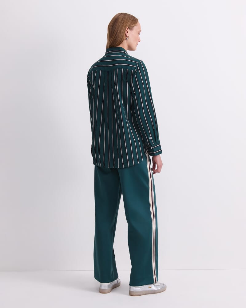 Jade Stripe Long Sleeve Shirt in GREEN MULTI