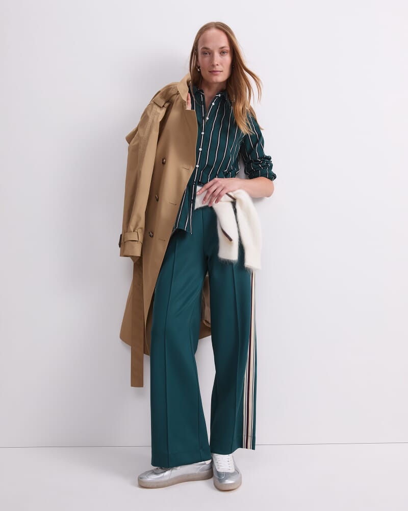 Jade Stripe Long Sleeve Shirt in GREEN MULTI