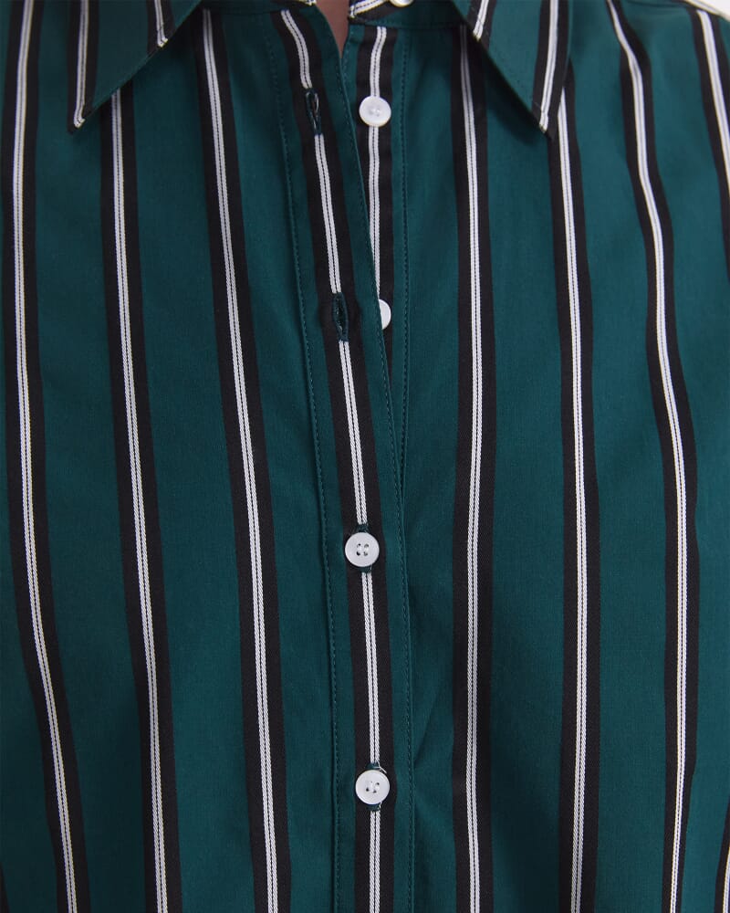 Jade Stripe Long Sleeve Shirt in GREEN MULTI