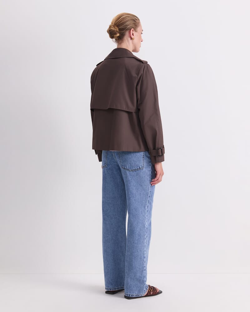 Audrey Crop Trench in BITTER CHOCOLATE