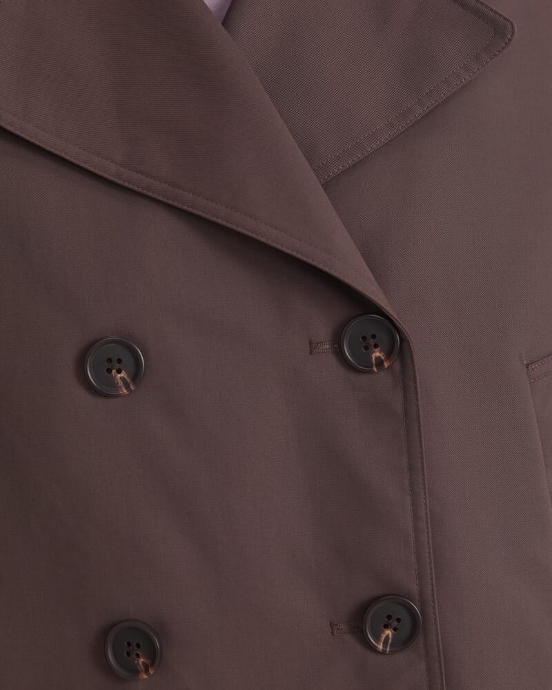 Audrey Crop Trench in BITTER CHOCOLATE