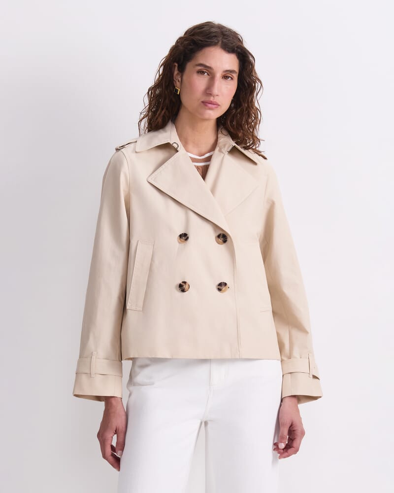 Audrey Crop Trench in PUTTY