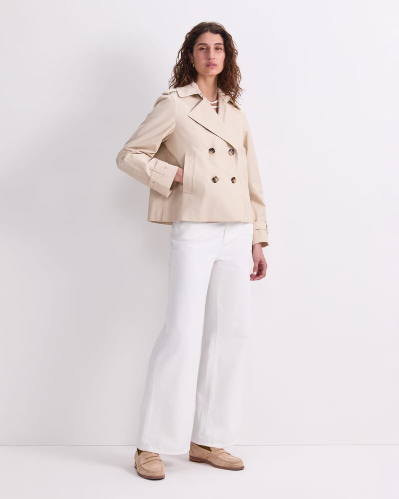 Audrey Crop Trench in PUTTY