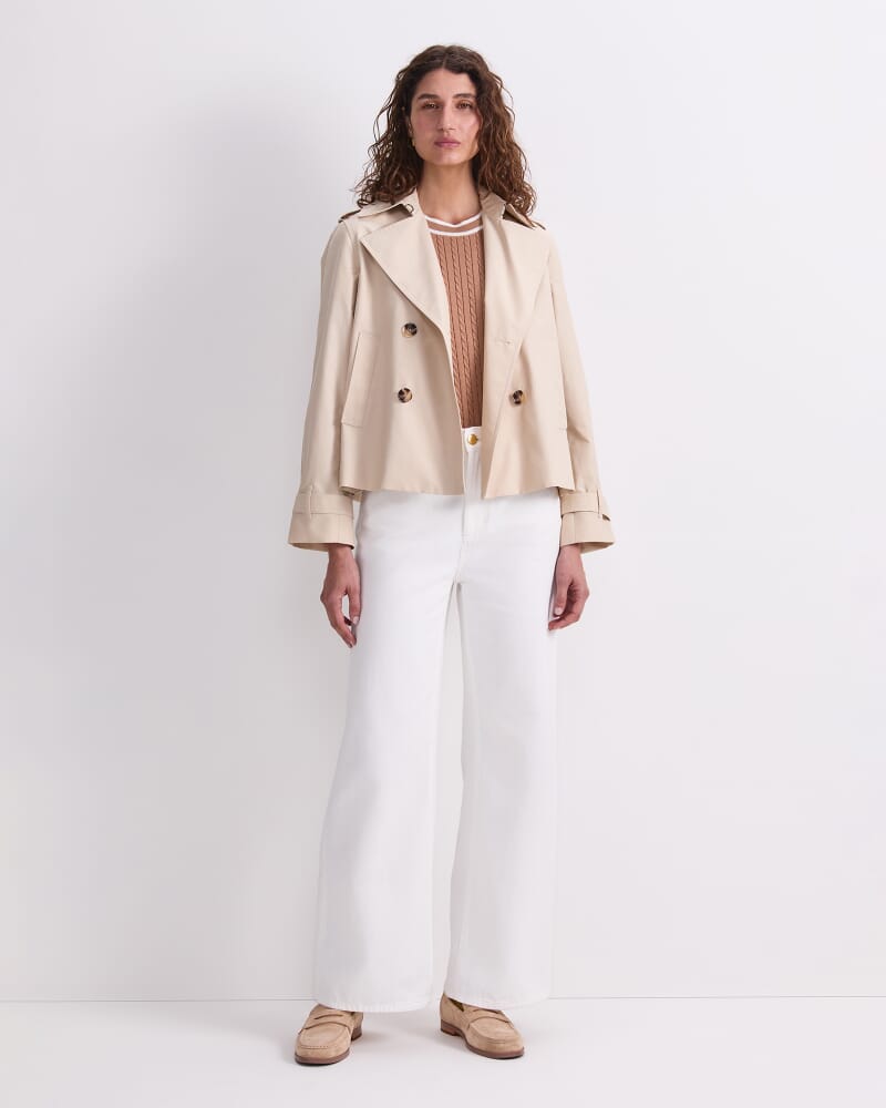 Audrey Crop Trench in PUTTY