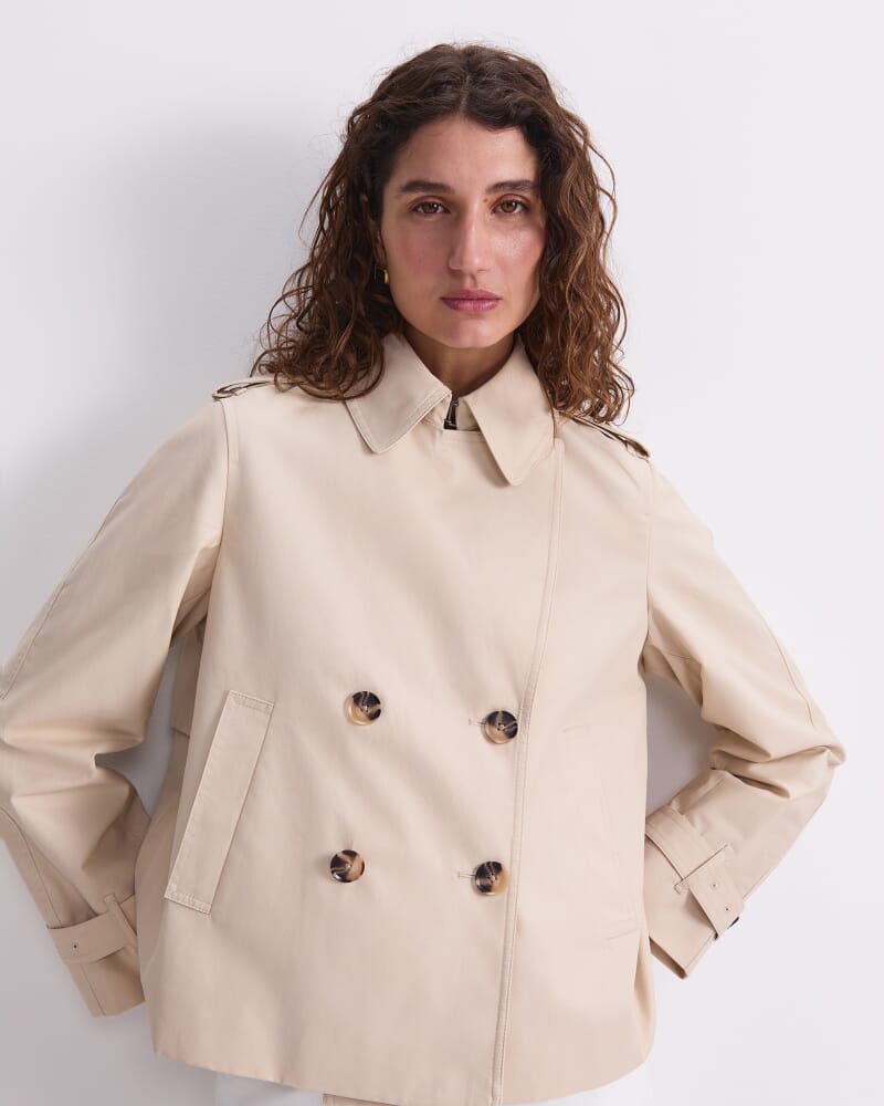 Audrey Crop Trench in PUTTY