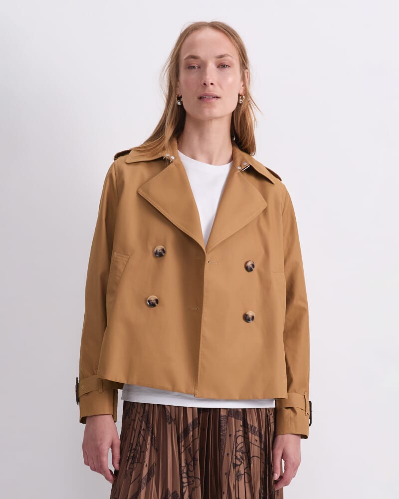 Audrey Crop Trench in TAN
