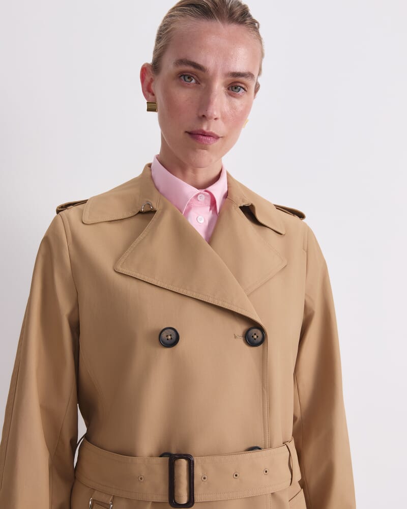 Audrey Icon Trench in PEBBLE