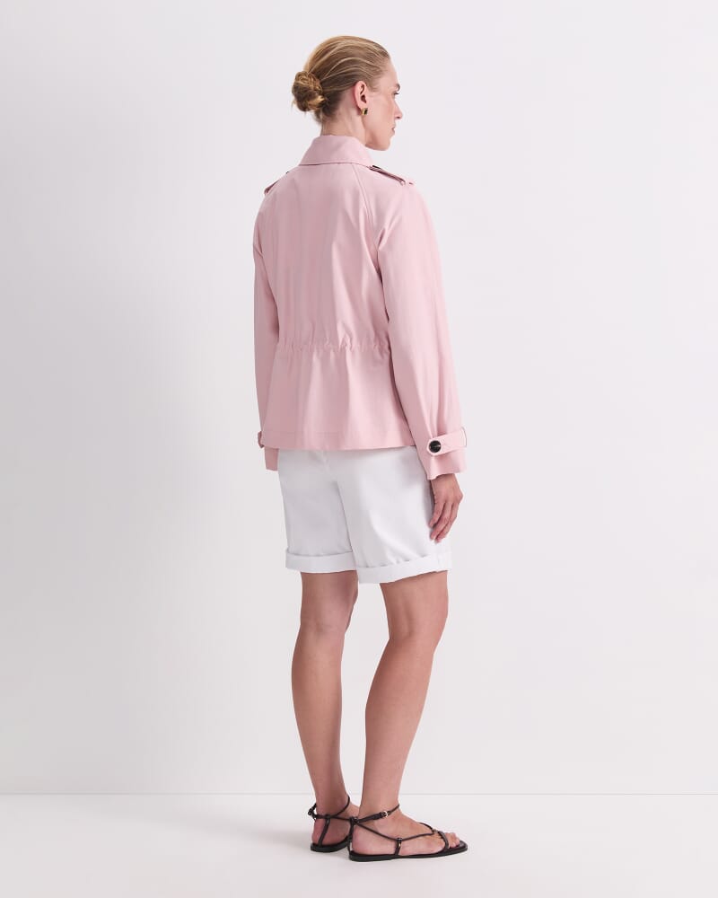Audrey Drawcord Trench in PINK