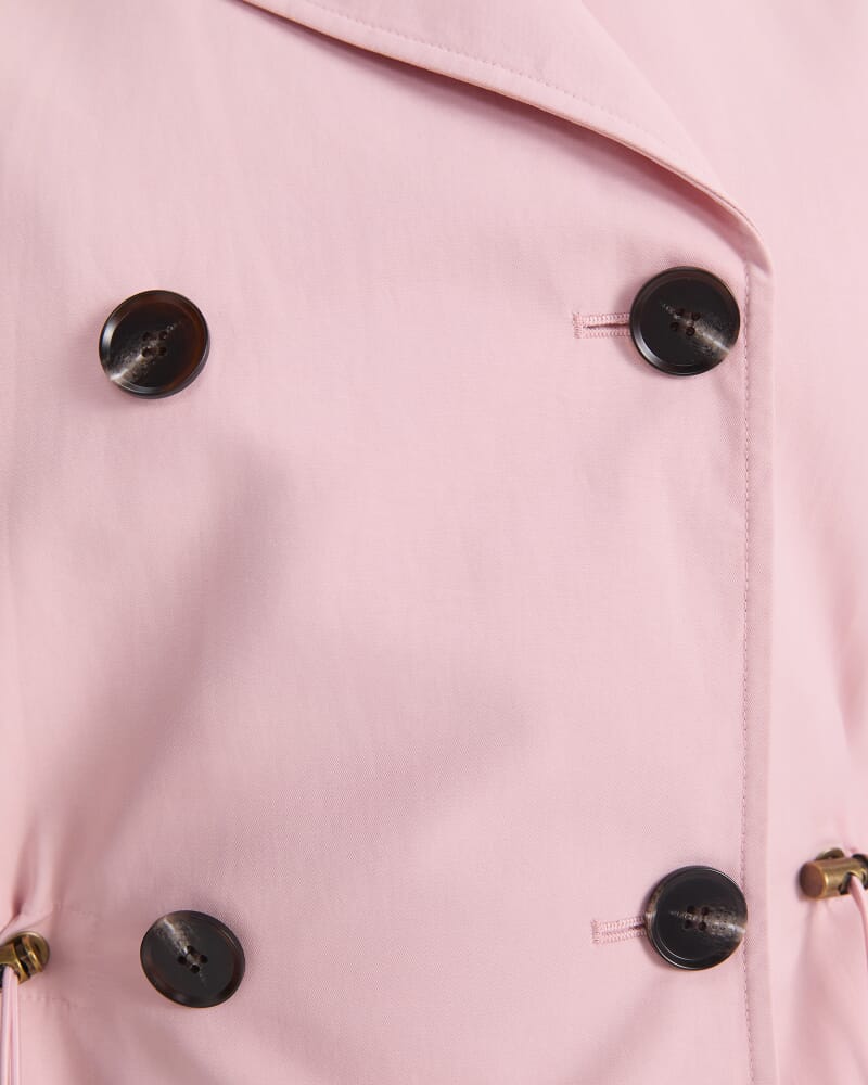 Audrey Drawcord Trench in PINK