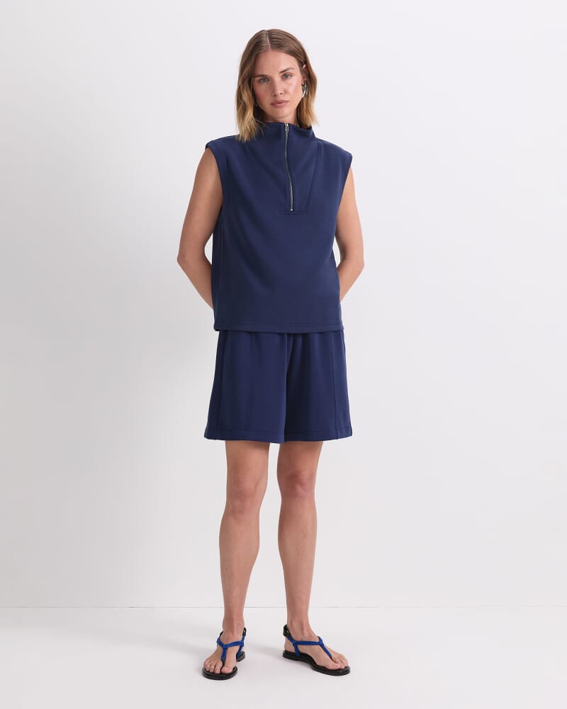 Kayla Sleeveless Track Top in NAVY