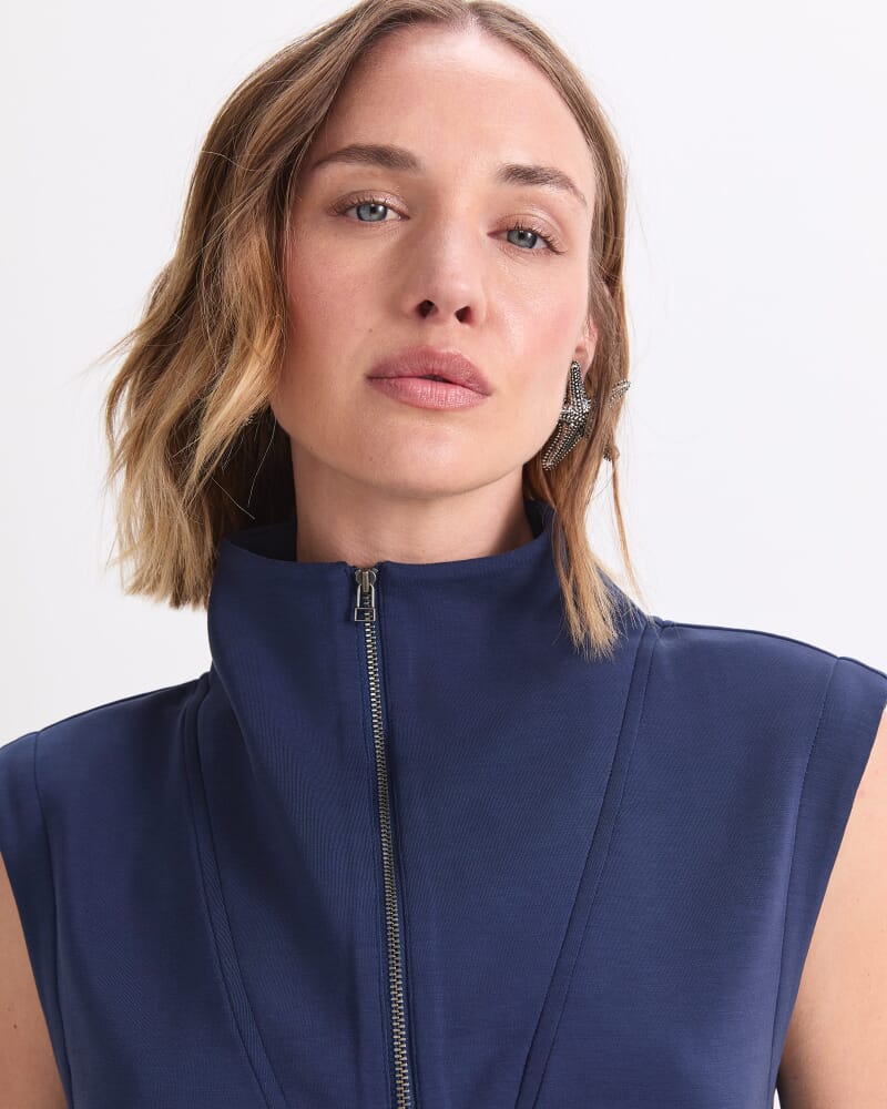 Kayla Sleeveless Track Top in NAVY