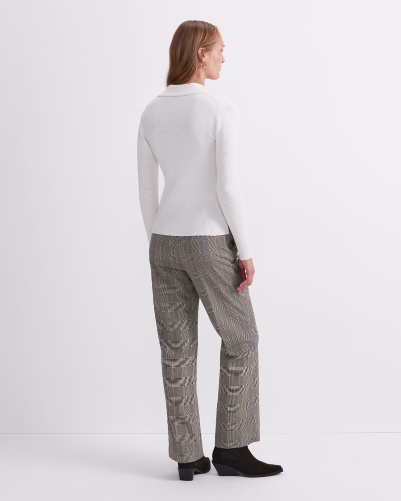 Crafted Collar Rib Polo in WINTER WHITE