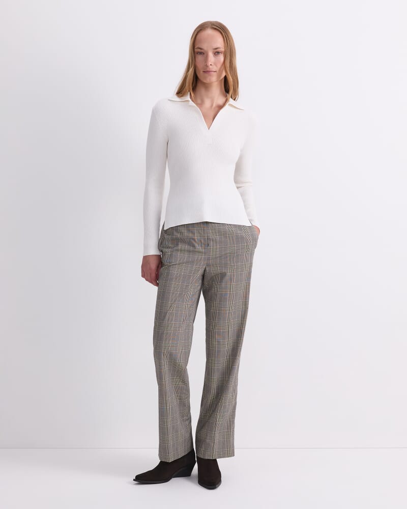 Crafted Collar Rib Polo in WINTER WHITE