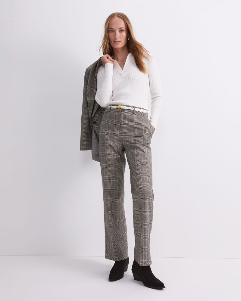 Crafted Collar Rib Polo in WINTER WHITE