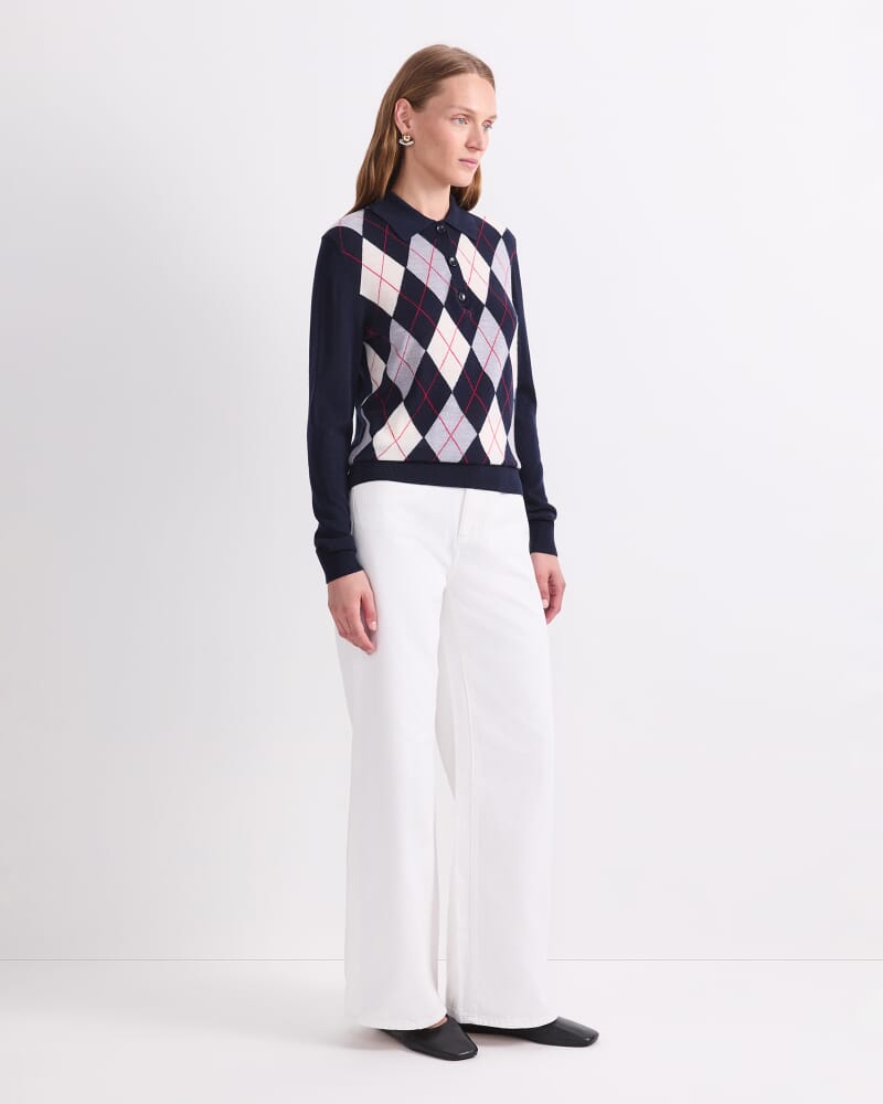 Francis Argyle Polo in NAVY MULTI