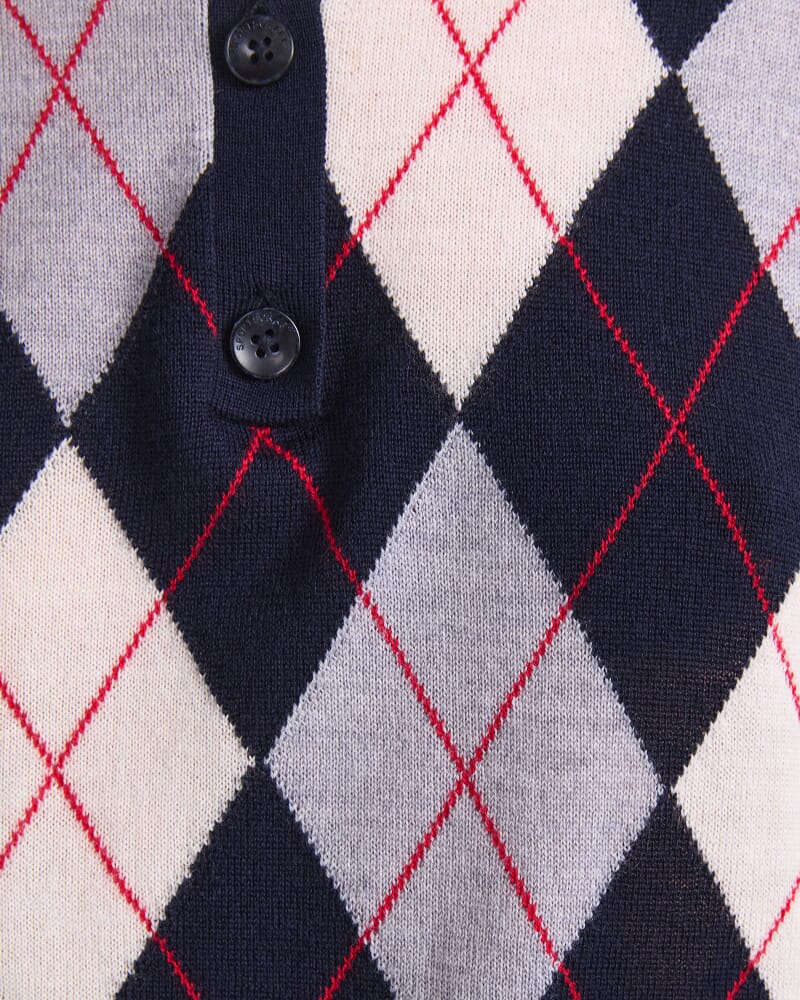 Francis Argyle Polo in NAVY MULTI