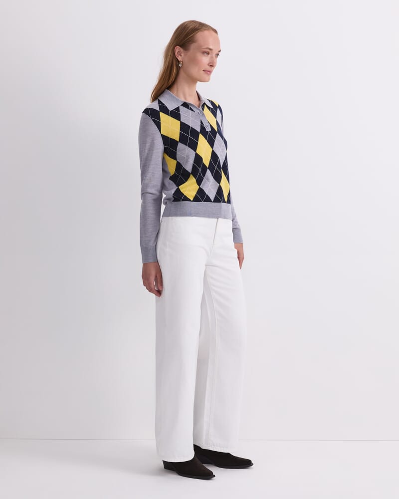 Francis Argyle Polo in GREY MULTI