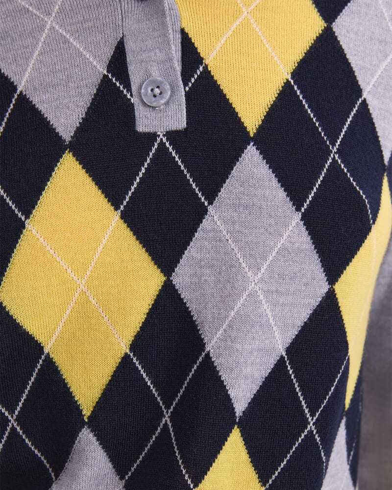 Francis Argyle Polo in GREY MULTI