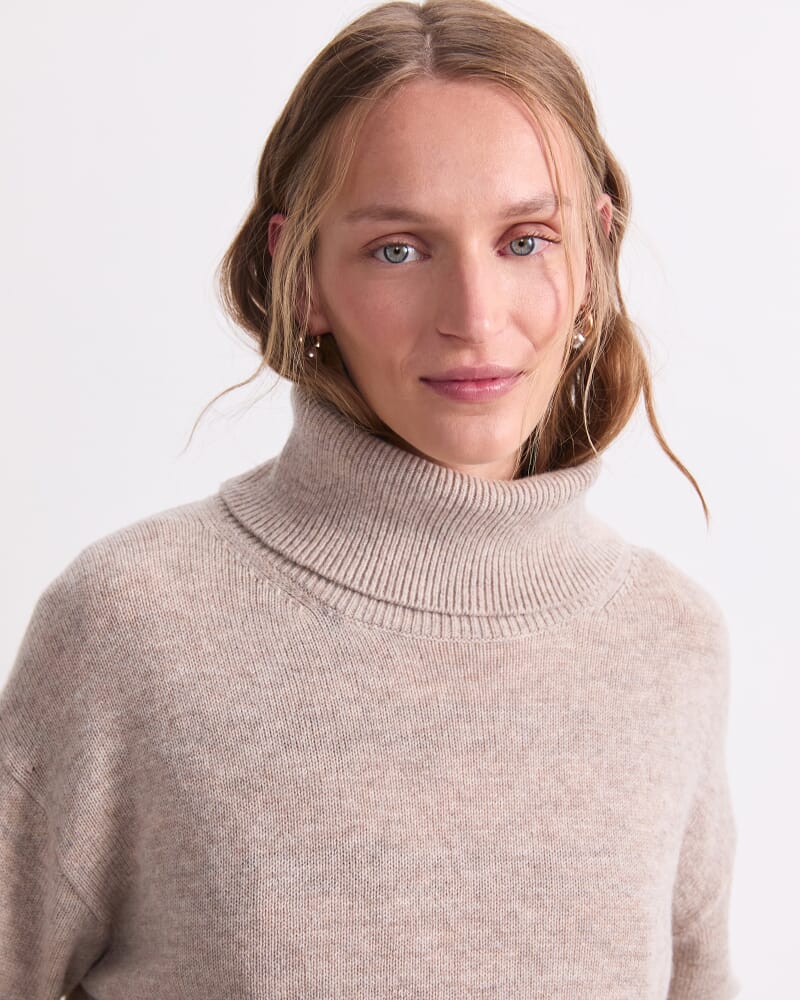 Sunshine Roll Neck Sweater in OATMEAL