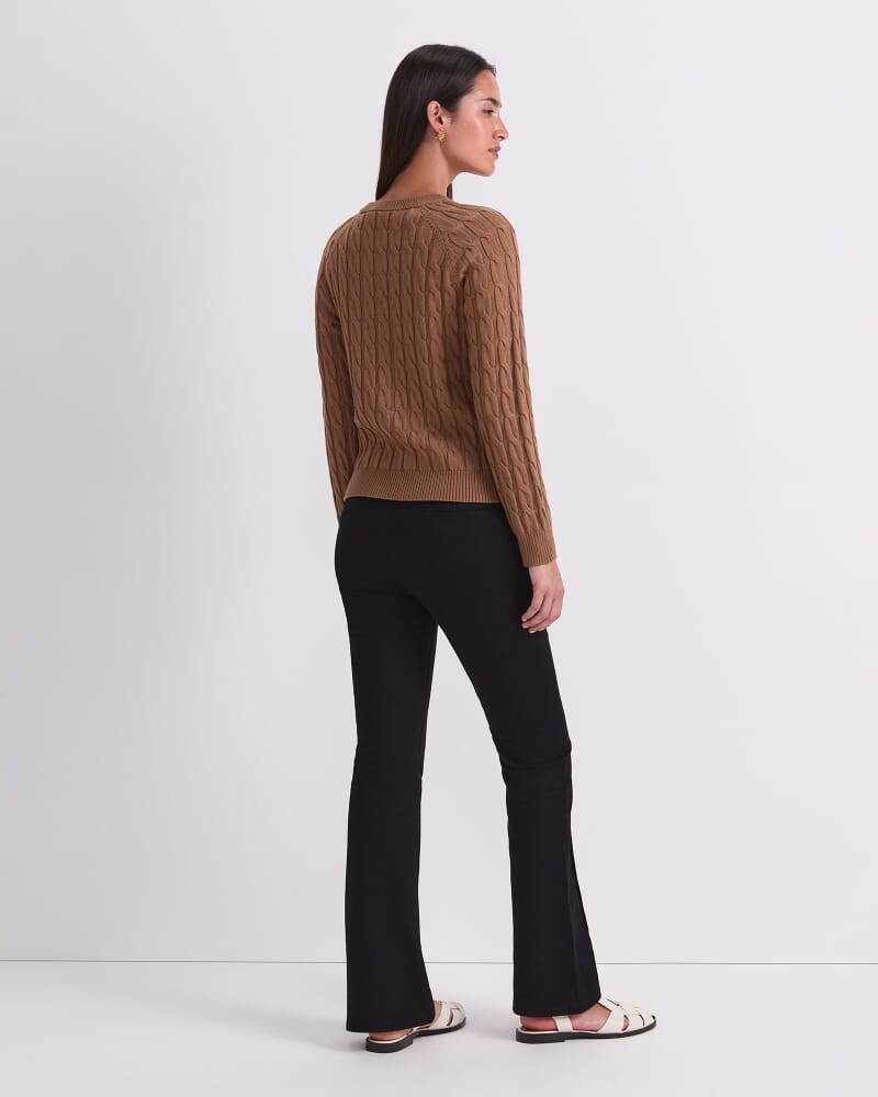 Merino Cable Cardigan in CAMEL