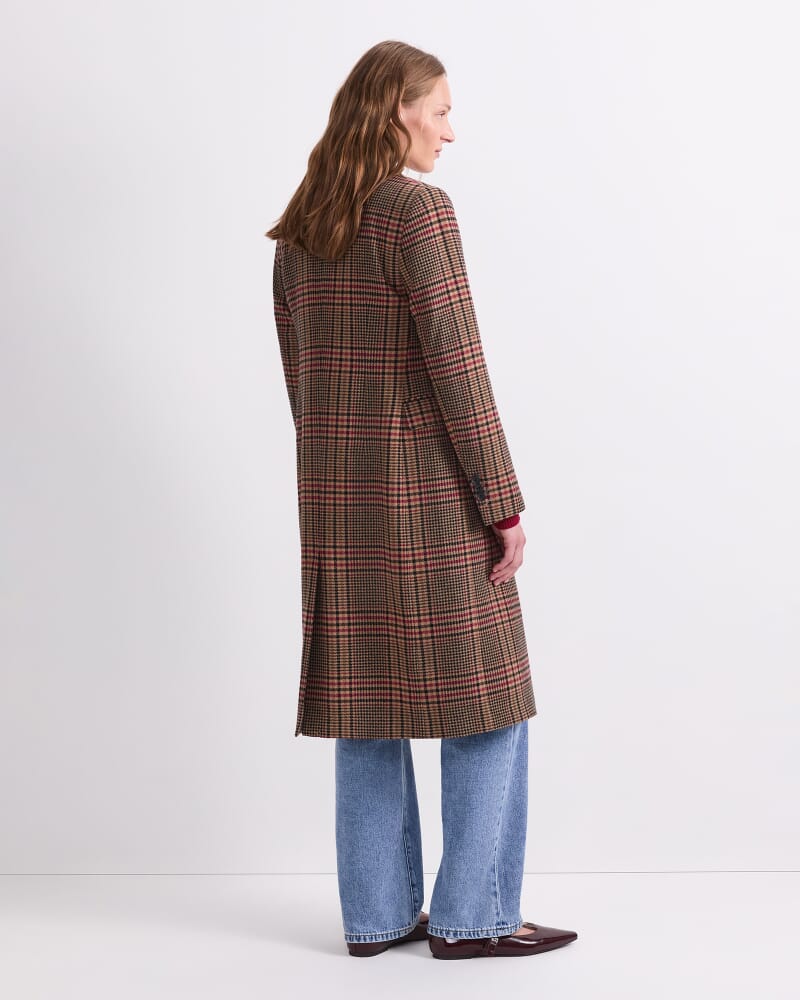 Gia Double Breasted Check Coat in MULTI
