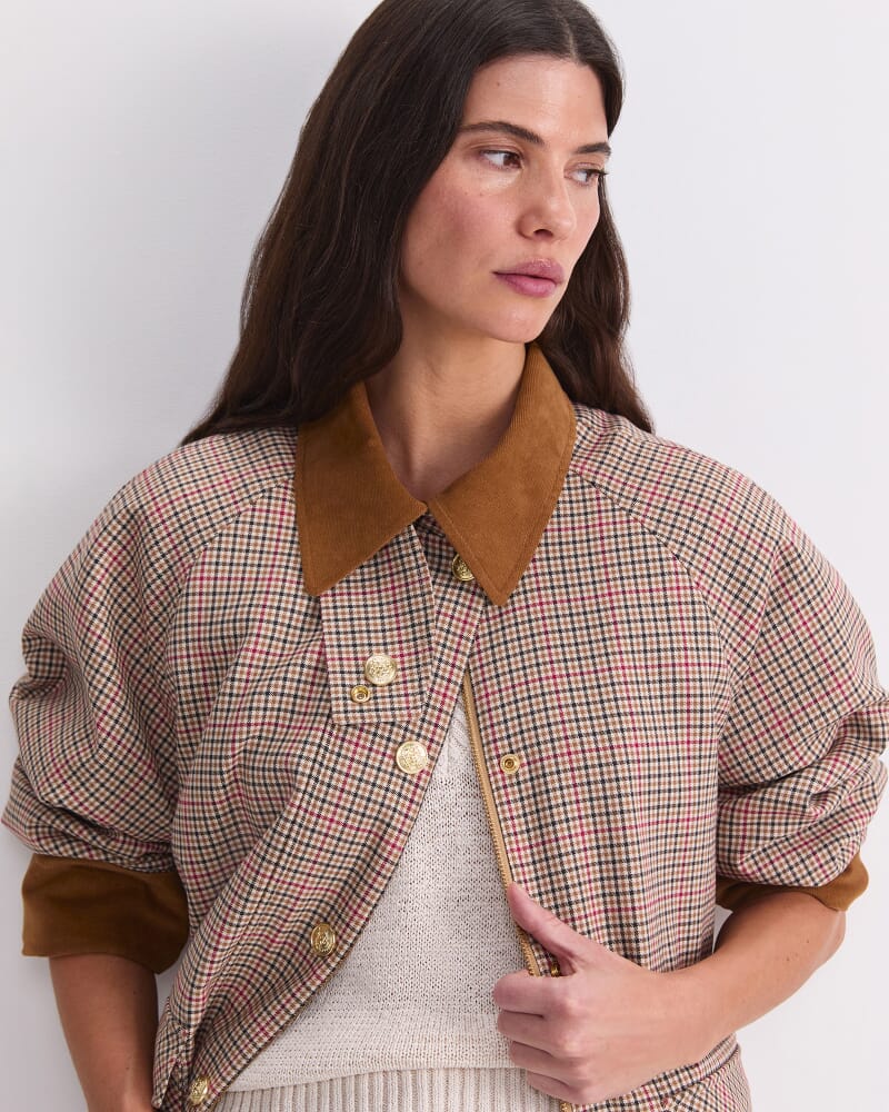 Sara Barn Jacket in MULTI CHECK