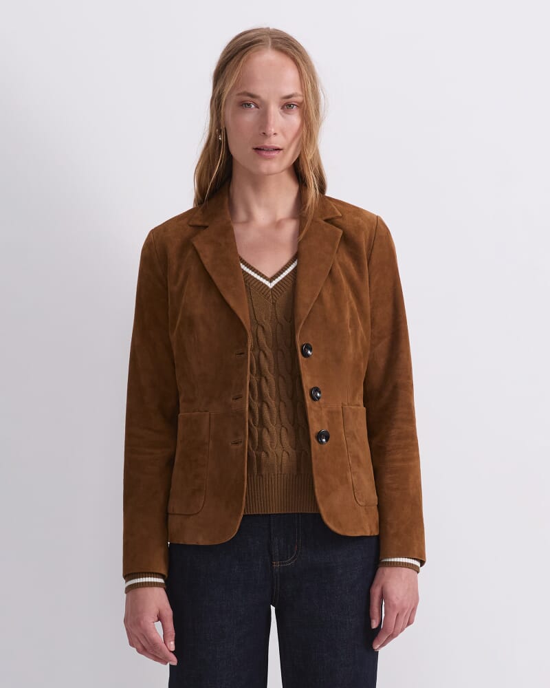 Mahi Suede Blazer in TAN
