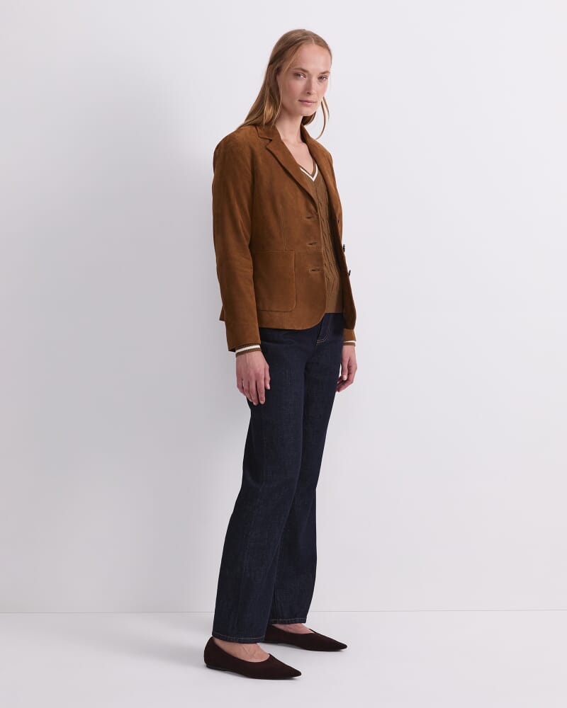 Mahi Suede Blazer in TAN