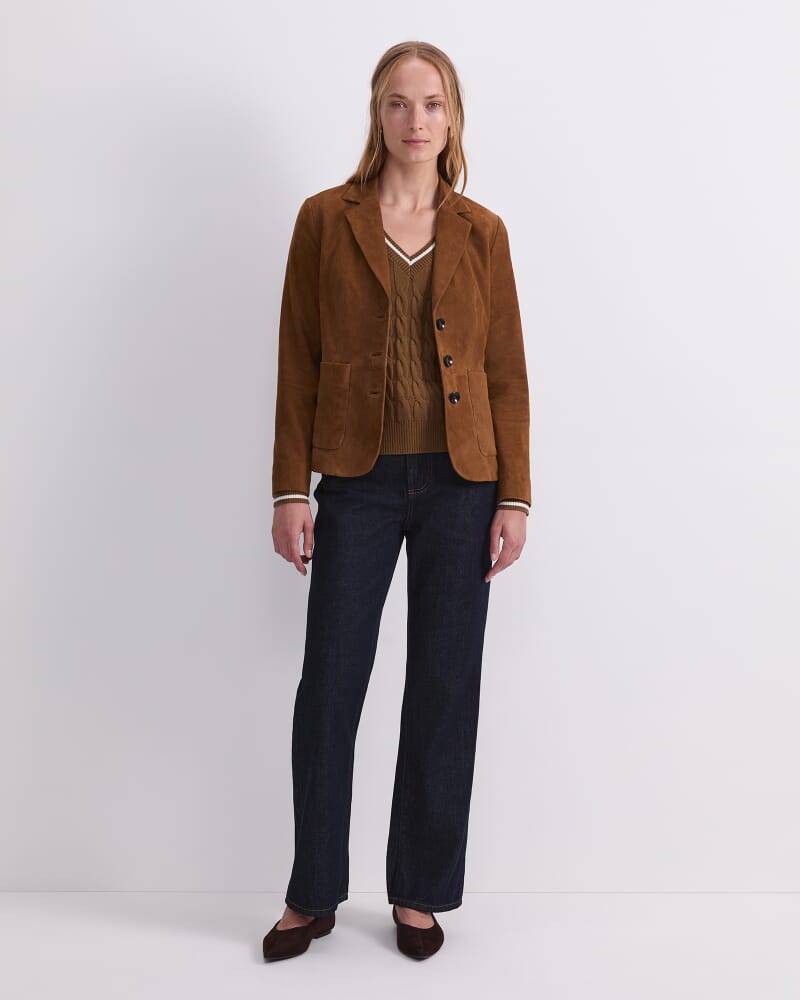 Mahi Suede Blazer in TAN