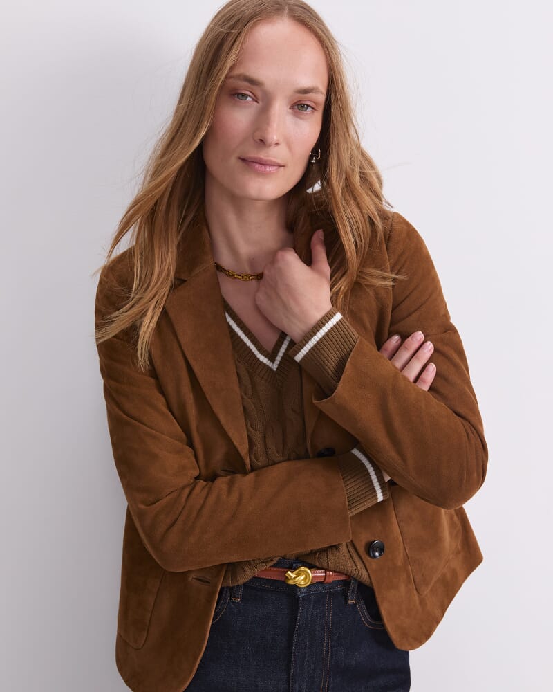 Mahi Suede Blazer in TAN