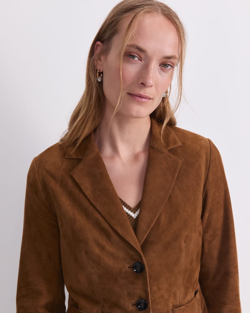 Mahi Suede Blazer in TAN
