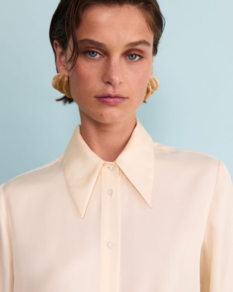 Mira Silk Blouse in IVORY