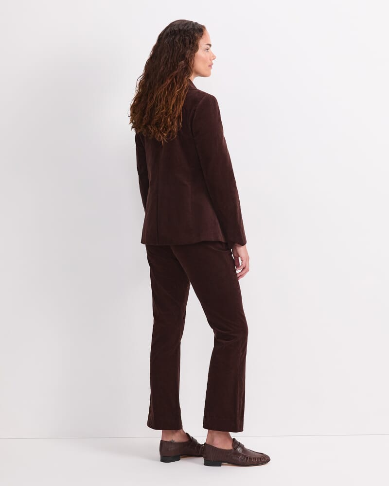Thea Velvet Blazer in CHOCOLATE