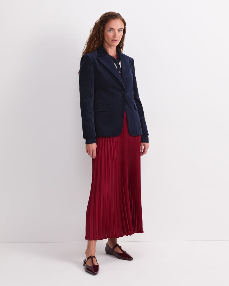 Thea Velvet Blazer in NAVY