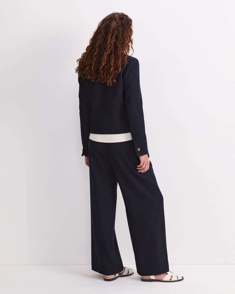 Frankie Twill Cropped Jacket in NAVY