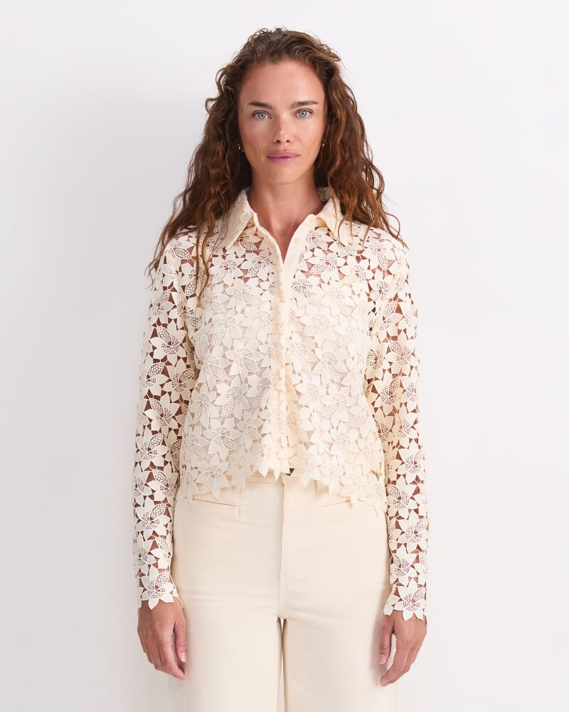 Flora Lace Blouse in IVORY