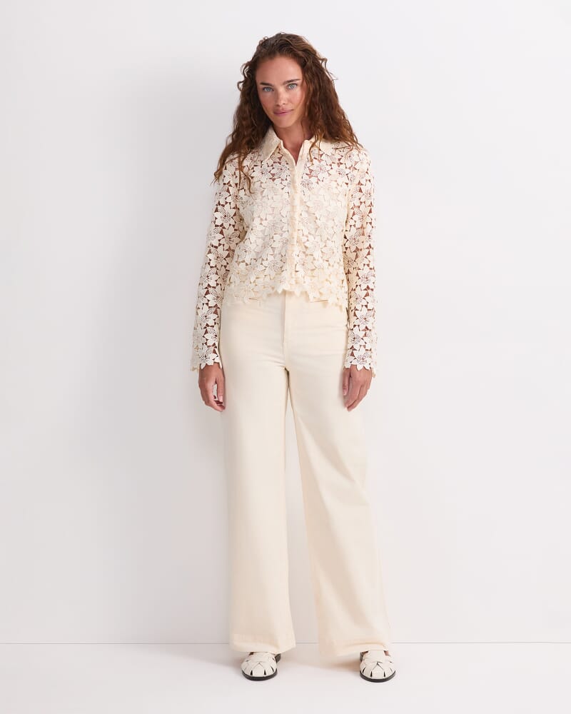 Flora Lace Blouse in IVORY