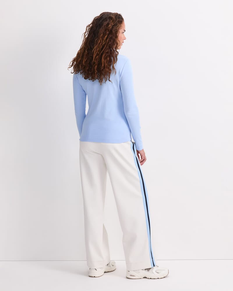 Lucy Snap Funnel Neck Top in BLUE