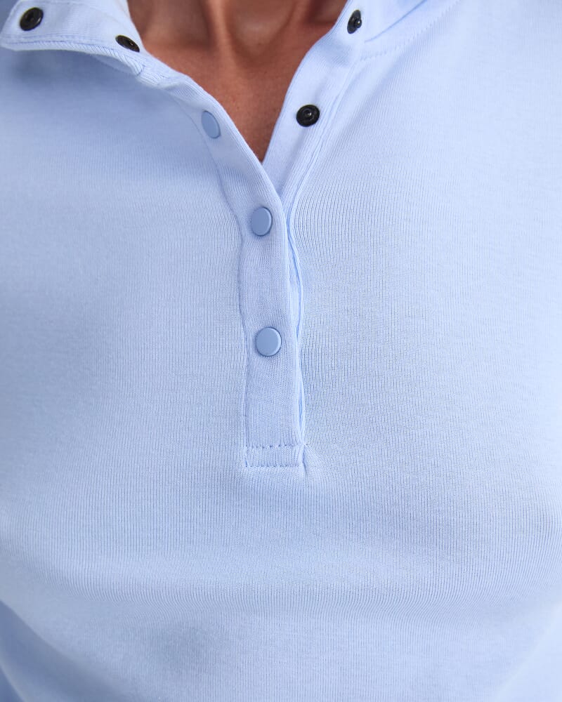 Lucy Snap Funnel Neck Top in BLUE