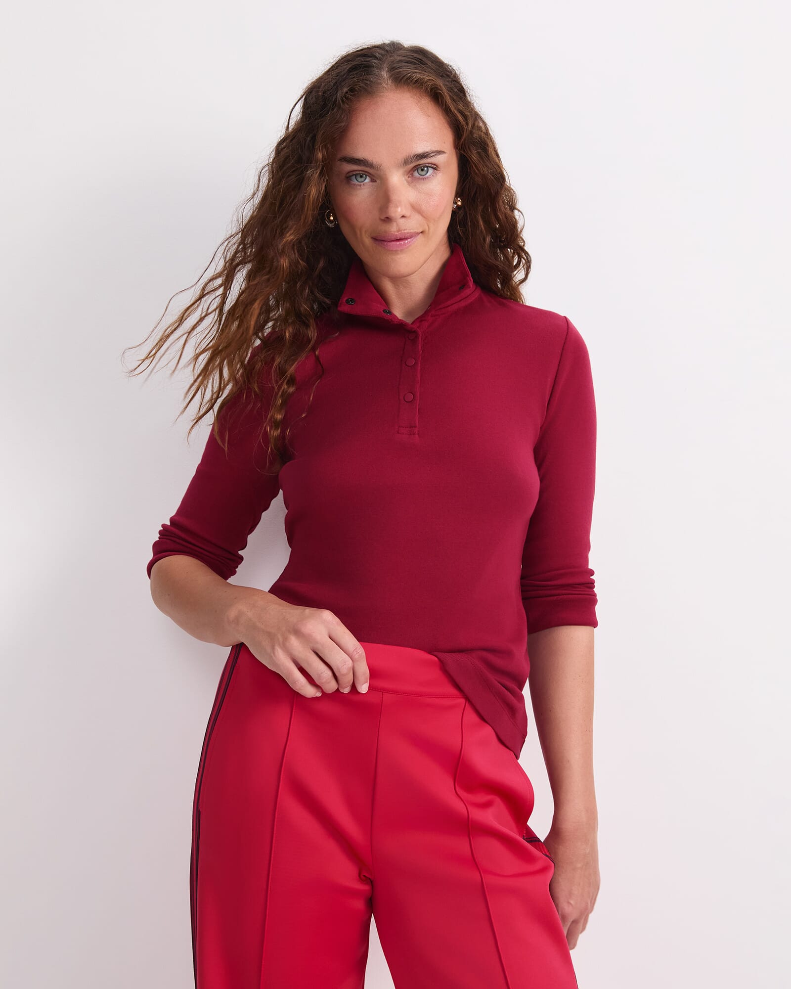 Lucy Snap Funnel Neck Top