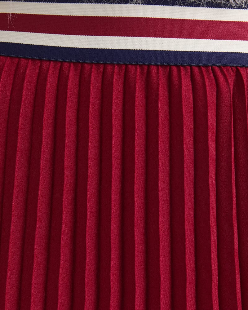 Sunray Pleated Skirt in WINE