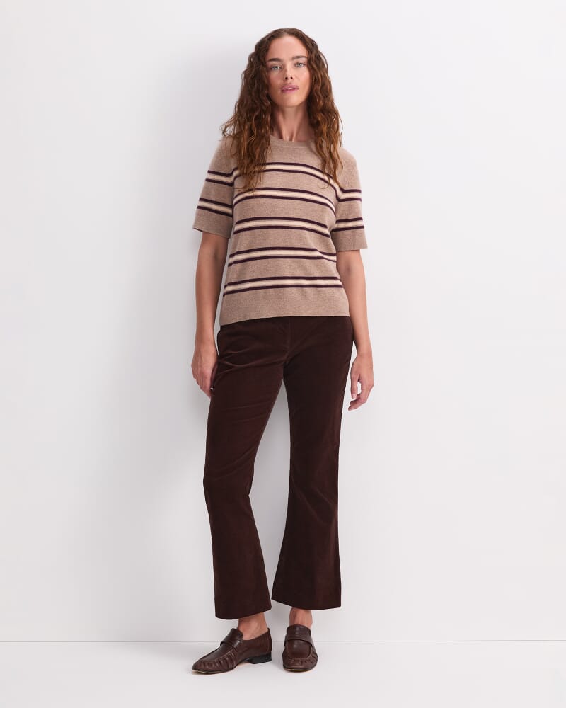 Pearl Crew Neck Knit in CAMEL/MULTI