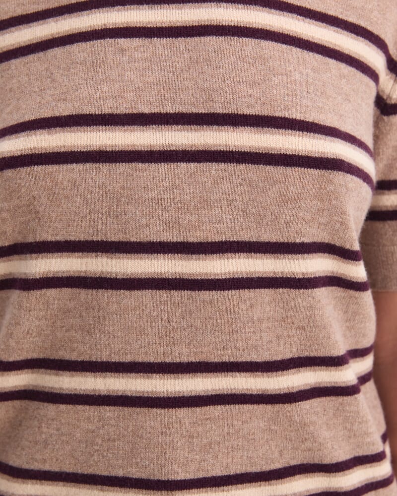 Pearl Crew Neck Knit in CAMEL/MULTI