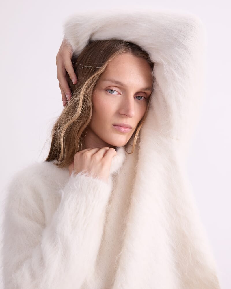 Alpaca Blend Sweater in WINTER WHITE