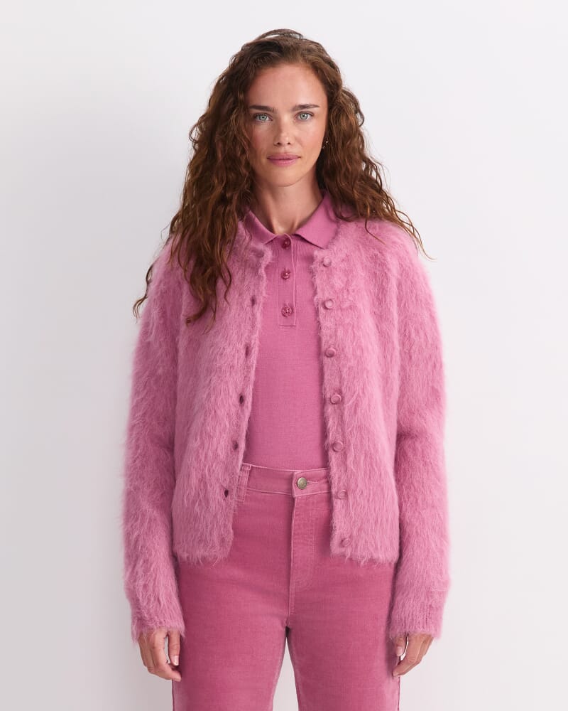 Alpaca Blend Cropped Cardigan in BLOSSOM