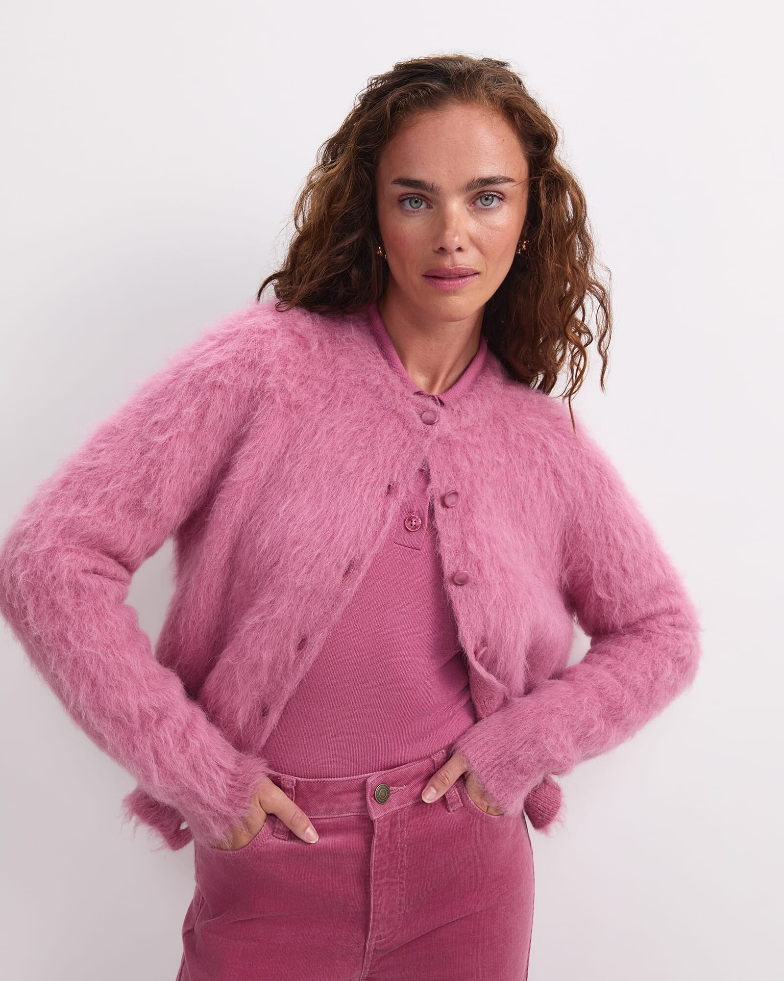 Alpaca Blend Cropped Cardigan