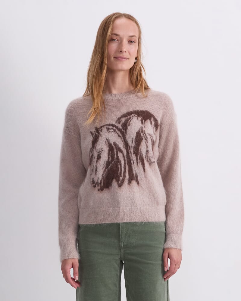 Tatiana Mohair Horse Knit in OATMEAL