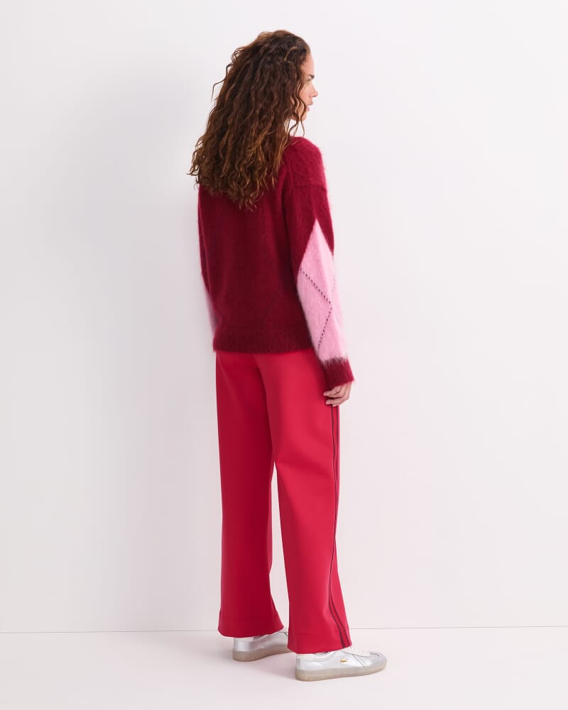 Tatiana Mohair Argyle Knit in WINE