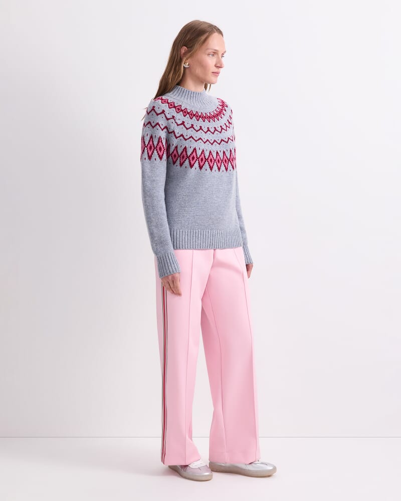 Sunshine Jacquard Sweater in GREY MELANGE