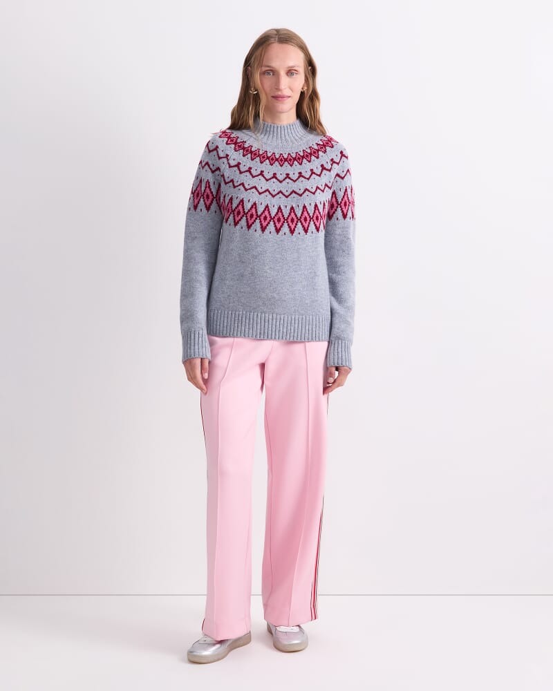 Sunshine Jacquard Sweater in GREY MELANGE